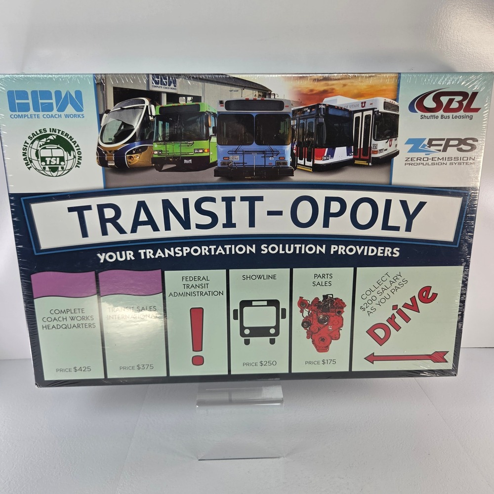 Transit-Opoly Board Game Complete Coach Works SBL ZEPS Transportation New Sealed